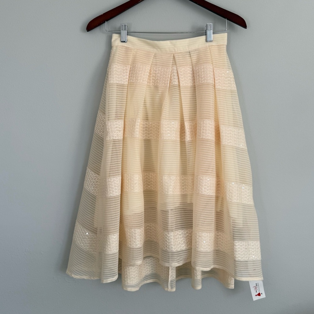 NWT Jella Couture Cream Midi Skirt
